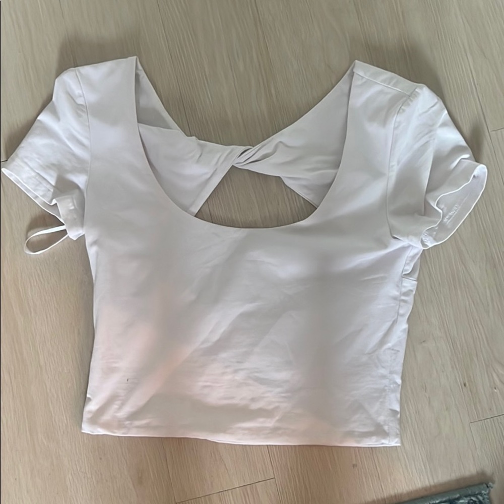White superdown cropped top
